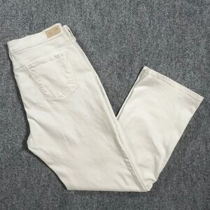 Levi's Women White Bootcut Jean Size 16 Mid Rise Stretch Denim 505 Straight leg